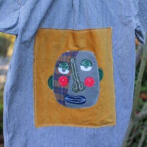 Upcycled Striped Button Up